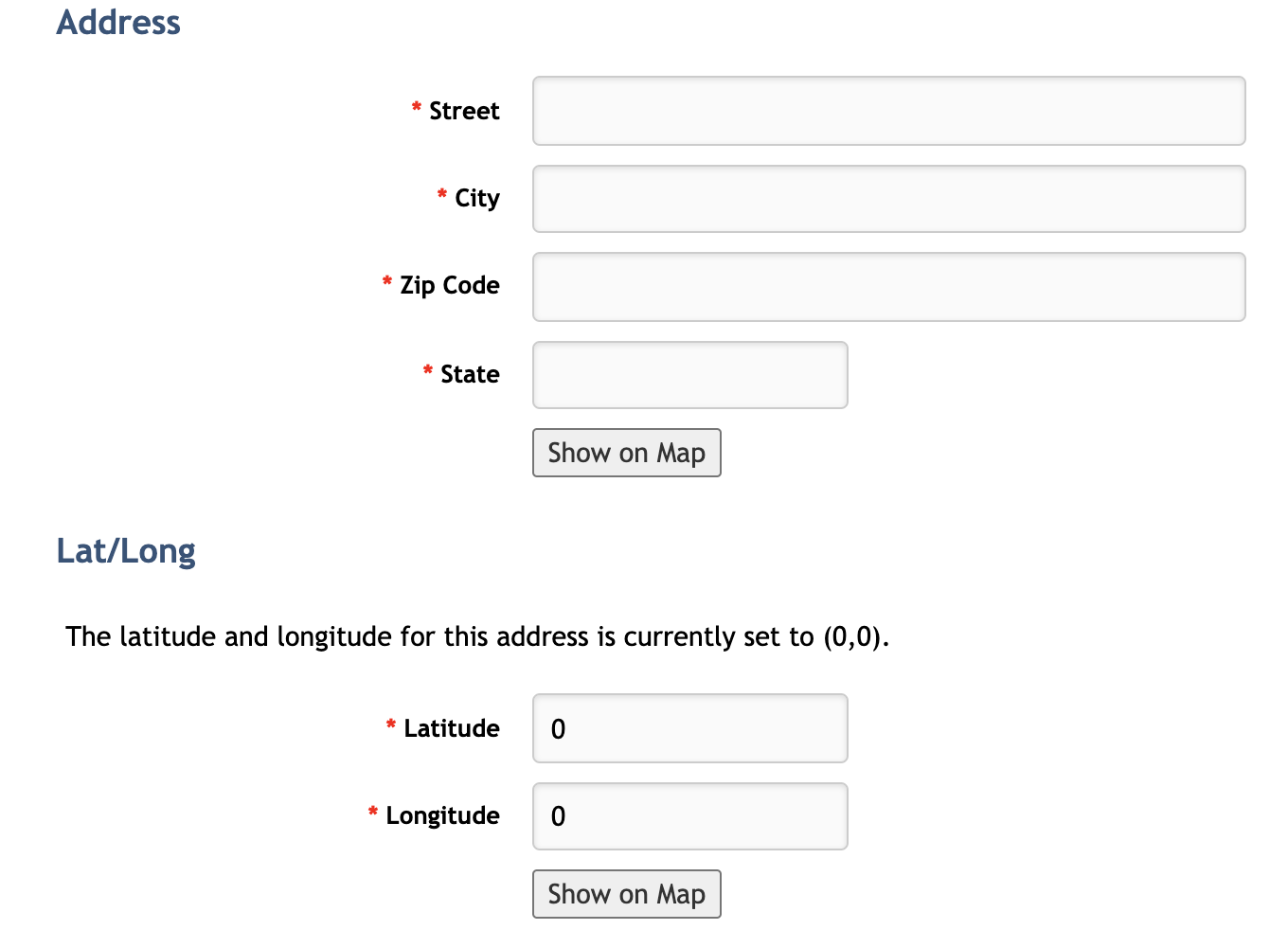 Location information on the University of California Public Engagement form